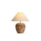 Contemporary Shabby Chic Cone-Shaped Fabric and Ceramic 1-Light Table Lamp for Bedroom