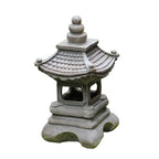Japanese Zen Solar-Powered Waterproof Pagoda Stone LED Garden Light for Outdoor Decor