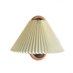 Contemporary Solid Wood Pleated Semi-Circle Wall Sconce Lamp with Single Light
