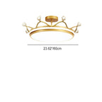 Modern Kids' Crown Design Iron Acrylic LED Semi-Flush Ceiling Light for Bedroom