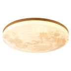 Nordic Minimalist Round Moon LED Flush Mount Ceiling Light in PVC