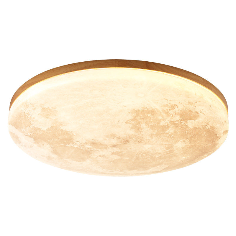 Nordic Minimalist Round Moon LED Flush Mount Ceiling Light in PVC