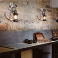 Rustic Industrial Wooden Wall Sconce Lamp with Vintage Boat Anchor Design - 1-Light