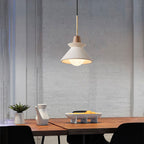 Nordic Cement and Wood Tapered Pendant Light | 1-Light