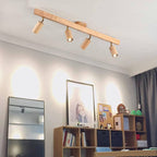 Japanese Wooden LED Semi-Flush Mount Ceiling Light |2 Light