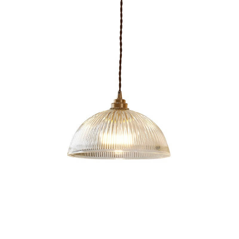 Contemporary Clear Glass Dome Pendant Light with Single Bulb