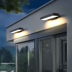 Contemporary Minimalist Rectangular Flat LED Outdoor Wall Sconce with Sensor - Waterproof