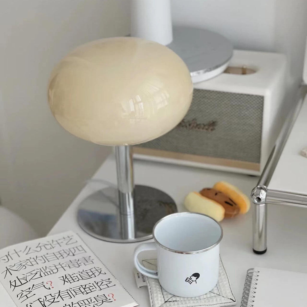 Nordic Vintage Round Glass Table Lamp 1-Light