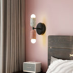 Contemporary Wabi-Sabi Iron and Cement 2-Light Wall Sconce