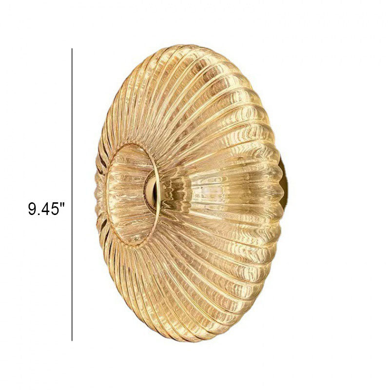 Vintage Nordic Striped Glass Round Disc Wall Sconce Lamp with 1 Light