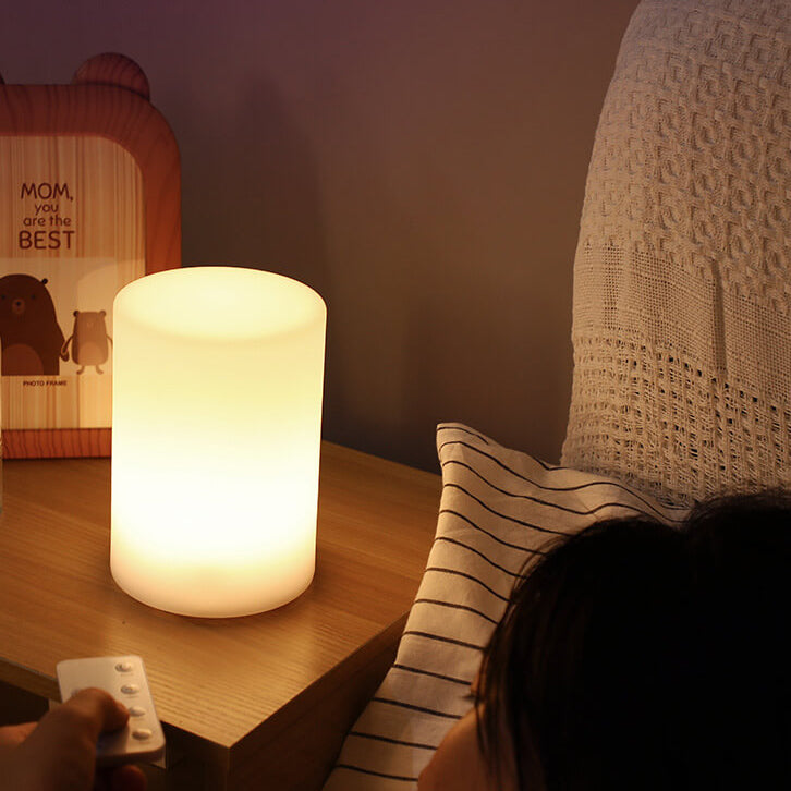 Artistic Geometric Battery-Powered Remote Control Night Light Table Lamp