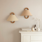 Bela Wall Sconce | Natural Beechwood, Soft Fabric Shade