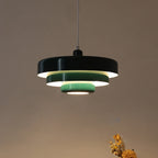 Vintage Nordic Multi-Layer Round Metal Pendant Light with Single Bulb