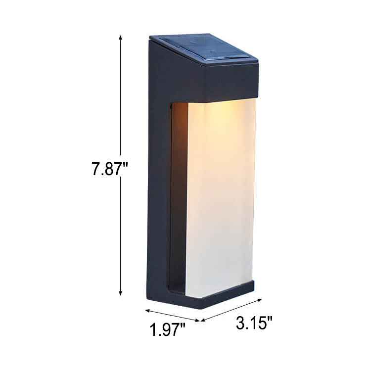 Waterproof Outdoor LED Wall Sconce Lamp with Solar-Powered Frosted Glass Design