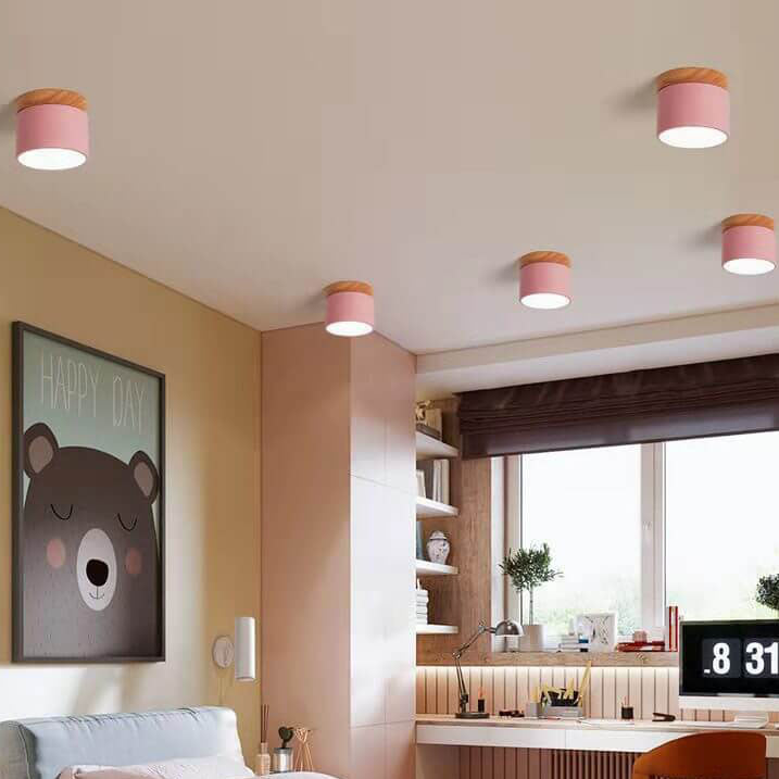 Solid Color Scandinavian Macaroon LED Flush Mount Ceiling Light