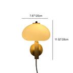 Nordic Vintage White Glass Dome Mushroom Wall Sconce Lamp with Single Light