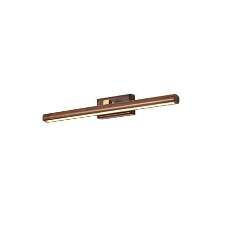 Nordic Minimalist Beechwood and Copper Cylinder LED Wall Sconce for Bathroom and Living Room