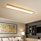Walnut LED Flush Mount Ceiling Light in Japanese Minimalist Log Design