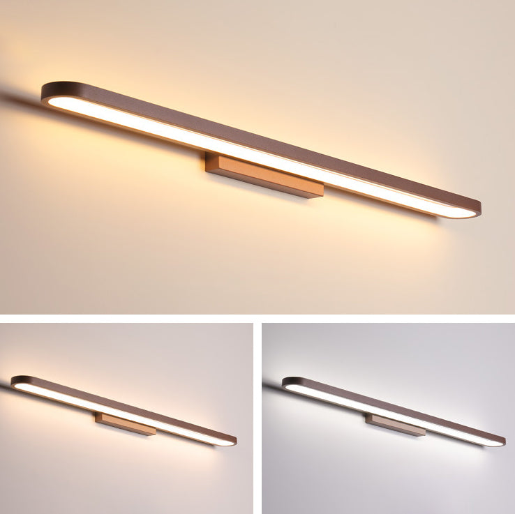 European Minimalist Circular LED Wall Sconce Mirror Light in Aluminum