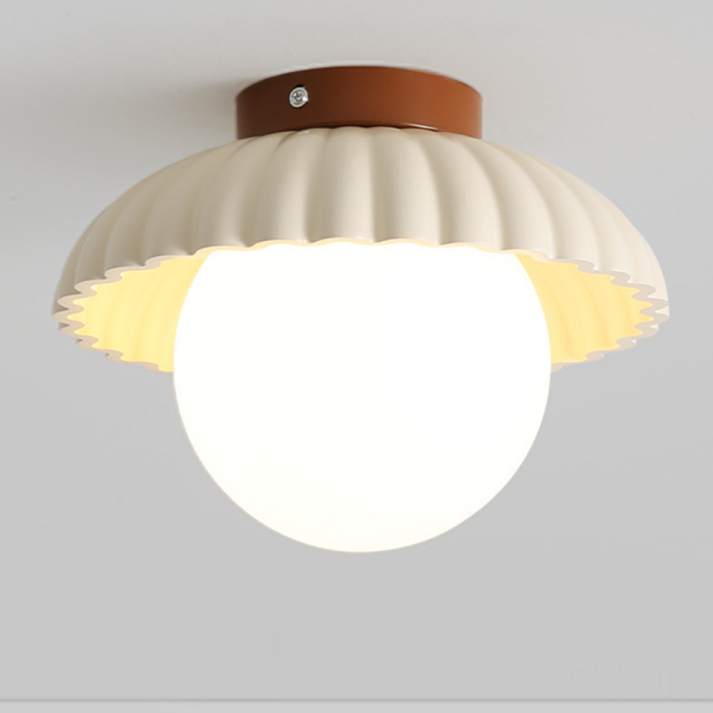 Bela Ceiling Light | Modern Iron & Frosted Glass Flush Mount