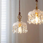 Antique-Inspired Floral Crystal Single Pendant Light