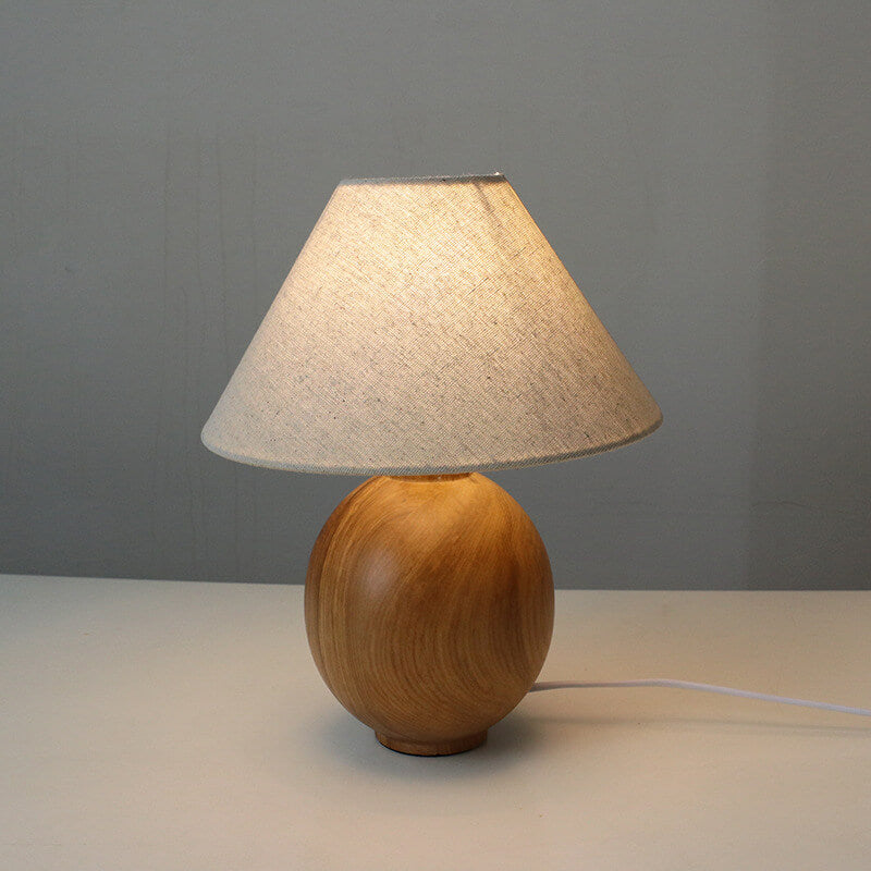 Vintage Solid Wood Table Lamp with Wabi-Sabi Design - Japanese Style, 1-Light