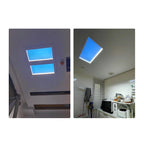 Contemporary Minimalist Blue Sky Metal LED Flush Mount Ceiling Light for Living Room