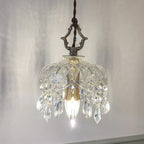 Antique-Inspired Floral Crystal Single Pendant Light