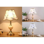 Vintage Nordic Floral Glass Table Lamp with Single Light