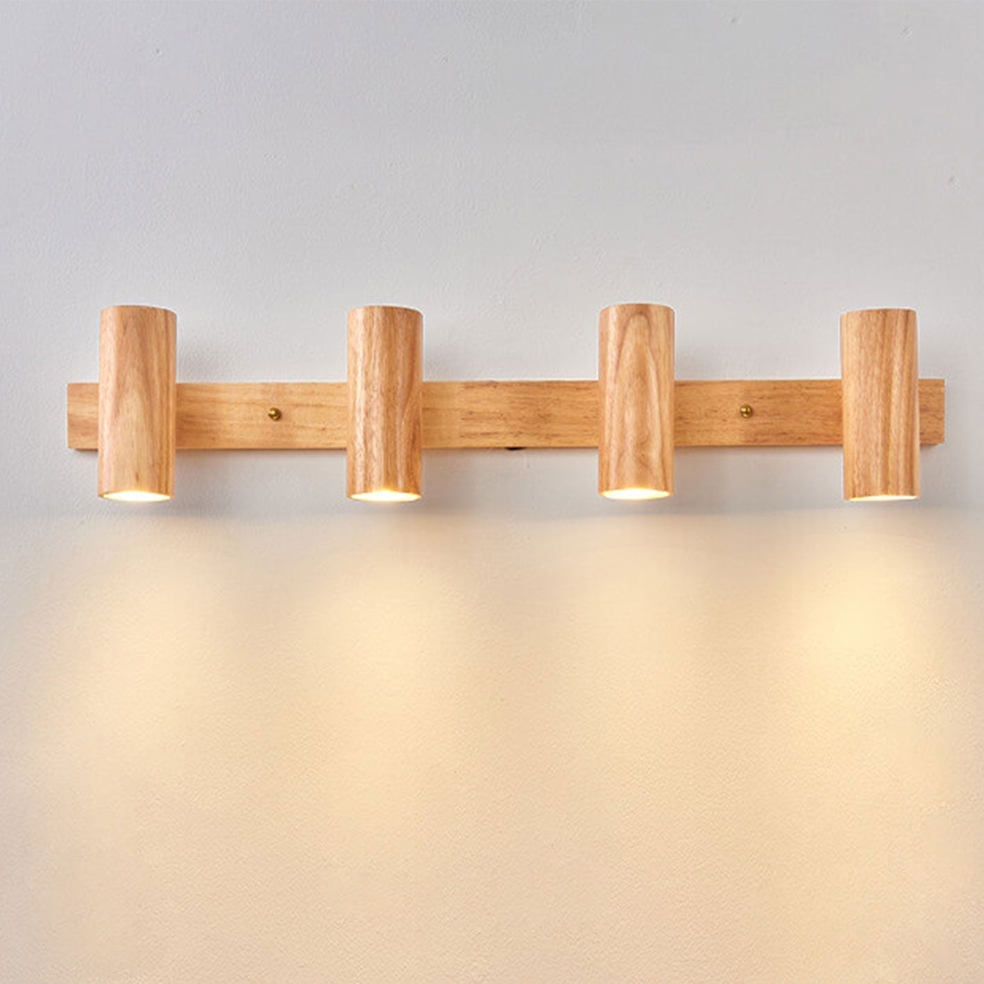 Modern Wooden Cylinder LED Wall Light | 1-Light