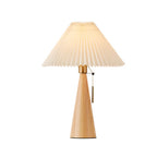 Vintage Japanese Minimalist Pleated Wooden LED Table Lamp