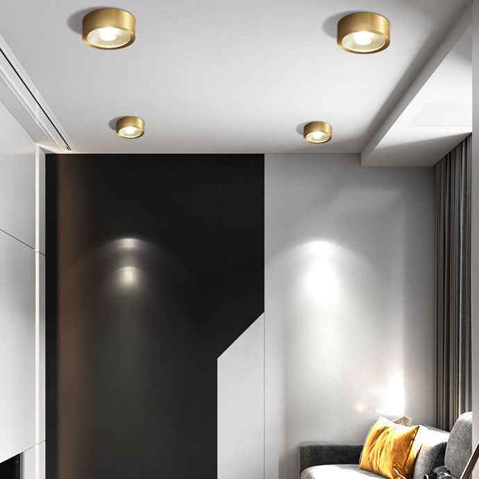Nordic Style Ultra-Thin All-Copper LED Flush Mount Light