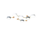 Scandinavian Minimalist Solid Wood and Iron LED Flush Mount Light