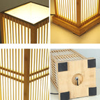 Minimalist Japanese Wooden Square Column Table Lamp with Single Light