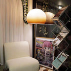 Modern Retro Mushroom Glass 2-Light Floor Lamp for Living Room