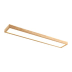 Walnut LED Flush Mount Ceiling Light in Japanese Minimalist Log Design