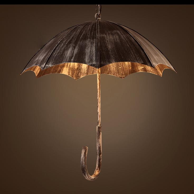 Vintage Industrial 5-Light Umbrella Chandelier
