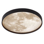 Nordic-Inspired Round LED Flush Mount Ceiling Light with Moon Design