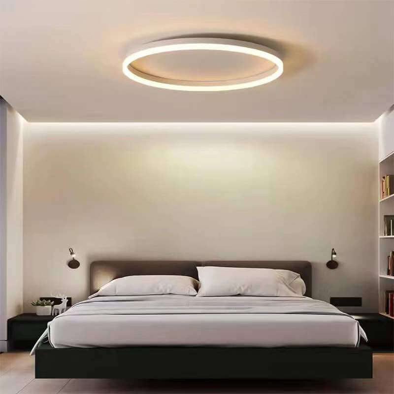 Nordic Minimalist Circular LED Flush Mount Ceiling Light with Iron and Acrylic Design