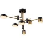 Contemporary Minimalist Black and Gold Semi-Flush Mount Light with 4-8 Bulb Capacity