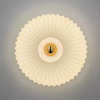 Nordic Vintage Ribbed Glass Round LED Wall Sconce | 1-Light