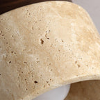 Classic Vintage Round Travertine 1-Light Flush Mount Ceiling Fixture for Hallways
