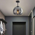 Nordic Style Elegant Round Glass Ball Semi-Flush Mount Ceiling Light - 1-Light