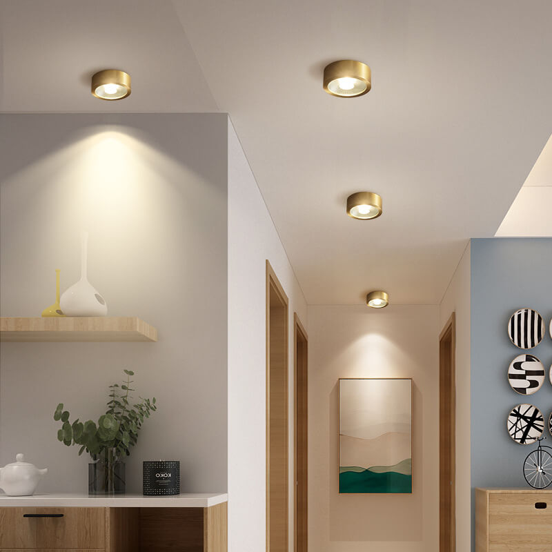 Nordic Style Ultra-Thin All-Copper LED Flush Mount Light