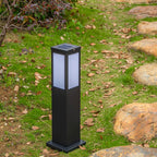 Contemporary Solar-Powered Square Column Outdoor Pathway Light - Waterproof Design