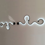 Contemporary Curved LED Wall Sconce Lamp in Long Aluminum Snake Design