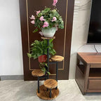Bela 6-Tier Plant Stand | Solid Wood, Modern Round Design