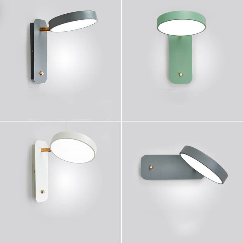 Nordic Minimalist Round Rotatable LED Wall Sconce for Reading