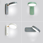 Nordic Minimalist Round Rotatable LED Wall Sconce for Reading