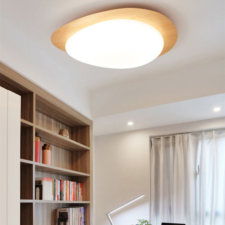 Modern Scandinavian Pebble-Shaped Iron and Acrylic LED Flush Mount Ceiling Light for Bedrooms